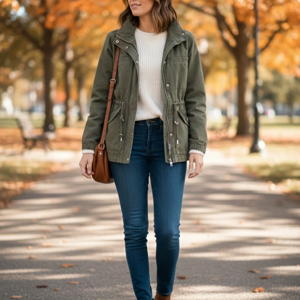 Old Navy Khaki Green Utility Jacket - Picture 1 of 9
